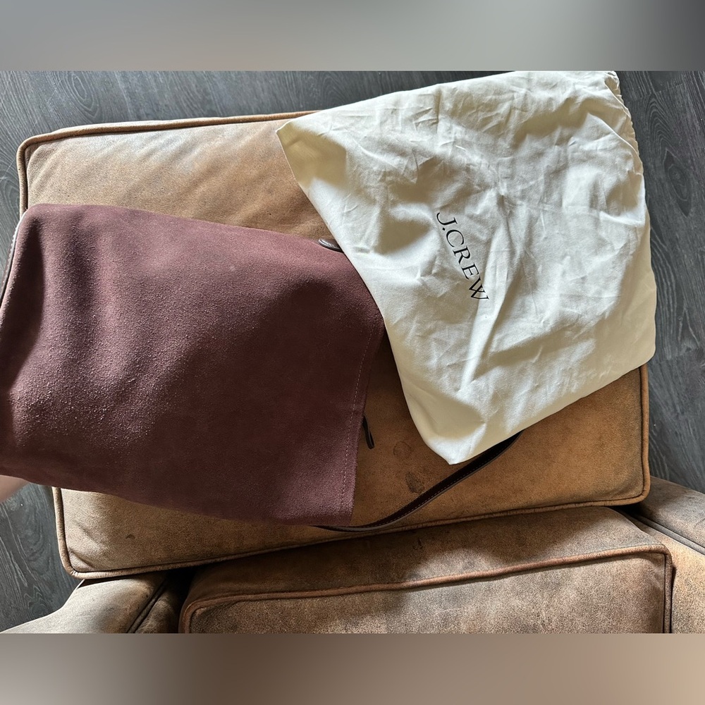 Half suede half leather brown  bucket bag from J.Crew! This years staple!